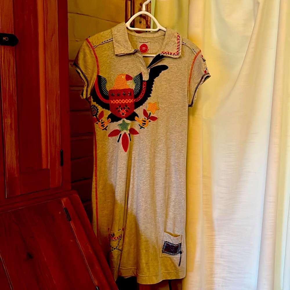 Double D Ranch embroidered dress with colorful eagle Size Small